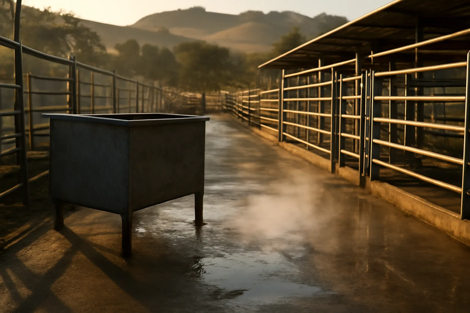 Empty kill alley at a California custom exempt slaughter plant